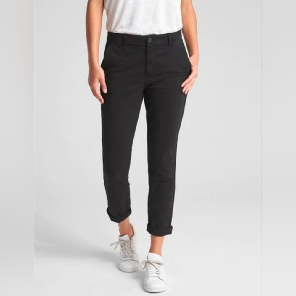 NWOT Gap Girlfriend Twill Stripe Chinos - Black - Size 6